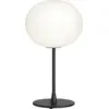 Image de Lampe de table design en verre opalin et acier noir mat Glo-Ball - Flos