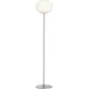 Image de Lampadaire design en verre opalin et acier argenté 40 x 185 cm Glo-Ball - Flos