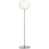 Image de Lampadaire design en verre opalin et acier argenté 33 x 135 cm Glo-Ball - Flos