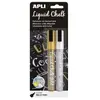 Image de Apli Marqueurs craie effaçables - Or et argent