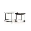 Image de Giner y colomer Lot 2 tables basses rondes - Blanc