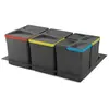 Image de Poubelles pour tiroir de cuisine Recycle (Lot de 4 bacs de tri) 2 poubelles de 15 litres et 2 poubelles de 7 litres.