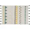 Image de Tapis en coton bleu vintage 160x120 cm Azteca Natural - Lorena Canals
