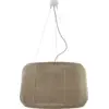 Image de Suspension en aluminium blanc et abat-jour beige clair 90x250cm Fora - Bover