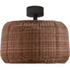 Image de Plafonnier led dimmable triac en aluminium et abat-jour marron rotin 50x43cm Fora - Bover