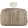 Image de Plafonnier led dimmable triac en aluminium blanc et abat-jour beige clair 50x43cm Fora - Bover