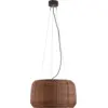 Image de Suspension led dimmable triac en aluminium graphite et rotin brun 50x184cm Fora - Bover