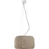 Image de Suspension led dimmable triac en aluminium blanc et abat-jour beige clair 50x184cm Fora - Bover