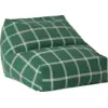 Image de Pouf fauteuil pour enfant en coton bio à carreaux vert et blanc 74x40x60cm Vibes - Nobodinoz