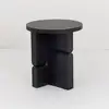 Image de Table d'appoint ronde en bois de frêne peint noir 38 x 42,5 cm Noon - Nobodinoz