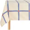 Image de Nappe rectangulaire en popeline de coton bio à carreaux bleu et orange 150 x 250 cm - Nobodinoz