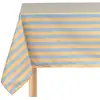 Image de Nappe rectangulaire en popeline de coton bio à rayures orange et bleu 150 x 250 cm - Nobodinoz