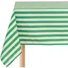 Image de Nappe rectangulaire en popeline de coton bio à rayures vert 150 x 250 cm - Nobodinoz