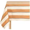 Image de Nappe de table rectangulaire en coton bio à rayures orange et bleu 150 x 250 cm - Nobodinoz