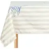 Image de Nappe de table rectangulaire en coton bio à rayures bleu 150 x 250 cm - Nobodinoz