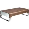 Image de Table basse rectangulaire en noyer et acier chromé