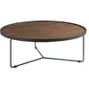 Image de Table basse ronde en noyer et acier noir