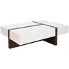 Image de Table basse rectangulaire en bois blanc et noyer