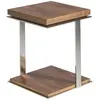 Image de Table d'angle carrée en noyer et acier chromé