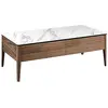 Image de Table basse rectangulaire en porcelaine, marbre et noyer
