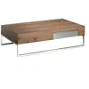 Image de Table basse rectangulaire en noyer et acier chromé