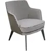 Image de Fauteuil en similicuir brun chocolat et tissu noir et blanc
