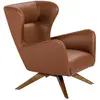 Image de Fauteuil pivotant en similicuir marron