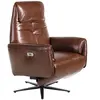 Image de Fauteuil pivotant en cuir brun chocolat