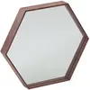Image de Miroir mural hexagonale noyer