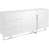 Image de Buffet en bois blanc et acier chromé