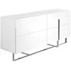Image de Buffet en bois blanc et acier chromé
