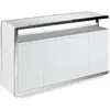 Image de Buffet en bois blanc et acier chromé