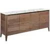 Image de Buffet en noyer avec plateau en marbre céramique