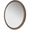 Image de Miroir mural rond noyer