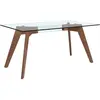 Image de Table à manger rectangulaire verre trempé et noyer
