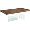 Image de Table à manger rectangulaire noyer et verre trempé