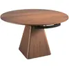 Image de Table à manger à rallonge ronde noyer