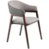 Image de Chaise en tissu gris et vison foncé en similicuir