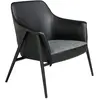 Image de Fauteuil pivotant en tissu gris et similicuir noir