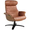 Image de Fauteuil pivotant inclinable en cuir marron