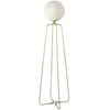 Image de Lampadaire acier doré et verre blanc