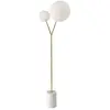 Image de Lampadaire en marbre blanc, acier doré et verre blanc