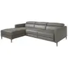 Image de Canapé d'angle relax gauche en cuir gris foncé