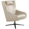 Image de Fauteuil pivotant en cuir gris taupe