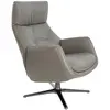 Image de Fauteuil pivotant en cuir gris foncé