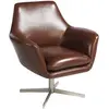 Image de Fauteuil pivotant en cuir brun cognac