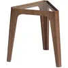 Image de Table d'angle triangulaire en verre trempé et noyer