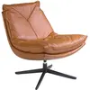 Image de Fauteuil pivotant en cuir marron