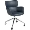 Image de Chaise de bureau pivotant en similicuir bleu
