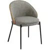 Image de Chaise en tissu gris et noyer